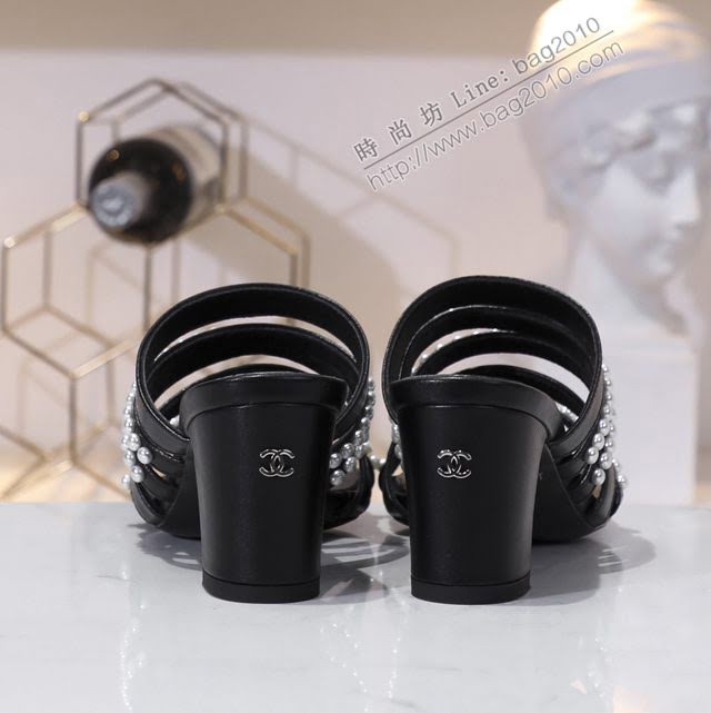 Chanel女鞋 香奈兒2020年珍珠涼拖鞋  naq1193